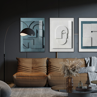 Décoration murale 3D OEM/Vente en gros disponible, style luxe léger, sculpture murale d'hôtel, sculpture murale minimaliste, peinture murale