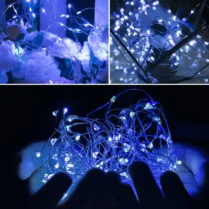 2M 20LED su geçirmez gümüş tel Firefly 12 paket LED peri ışıkları pil işletilen dize ışıkları DIY düğün noel için