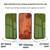 Protection d'écran en verre trempé coloré dégradé pour la confidentialité 25 °   Film anti-espion pour iPhone X-17 Pro Max 0,33 mm ESD Anti-Spy