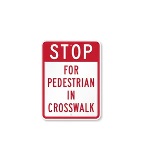 Stop For Pedestrian In Crosswalk galvanized steel traffic solar road sign light