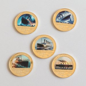 Recuerdos al por Mayor, Regalos, Moneda Conmemorativa del <span class=keywords><strong>Titanic</strong></span> Chapada en Oro - Product Image 3