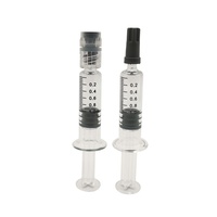 Seringue en verre de 1 ml avec embout en métal argenté, pour emballage d'huile, avec raccord Luer Lock