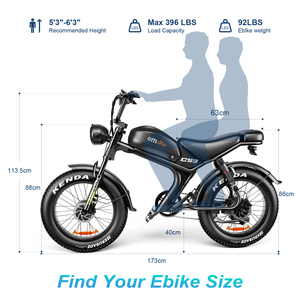 Bicicleta Eléctrica EMOKO de 20 Pulgadas con Neumáticos Gruesos, 48V de Largo Alcance, Motor Potente y Pantalla LED, Modelo C93 con Doble Motor - Product Image 5