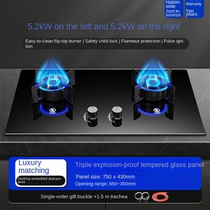 Kitchen Table Top Built in <b>Smart</b> Commercial 2 burner Gas Stove for Restaurant Kitchen - Product Image 4