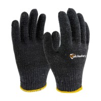 Gants de travail en PVC noir à pois, coton 10 gauge, résistants à l'usure pour l'emballage