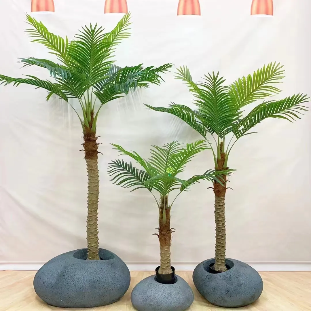 Giardino artificiale all'aperto verde decorativi finte grandi palme di seta Canada all'ingrosso artificiali all'aperto palme artificiali