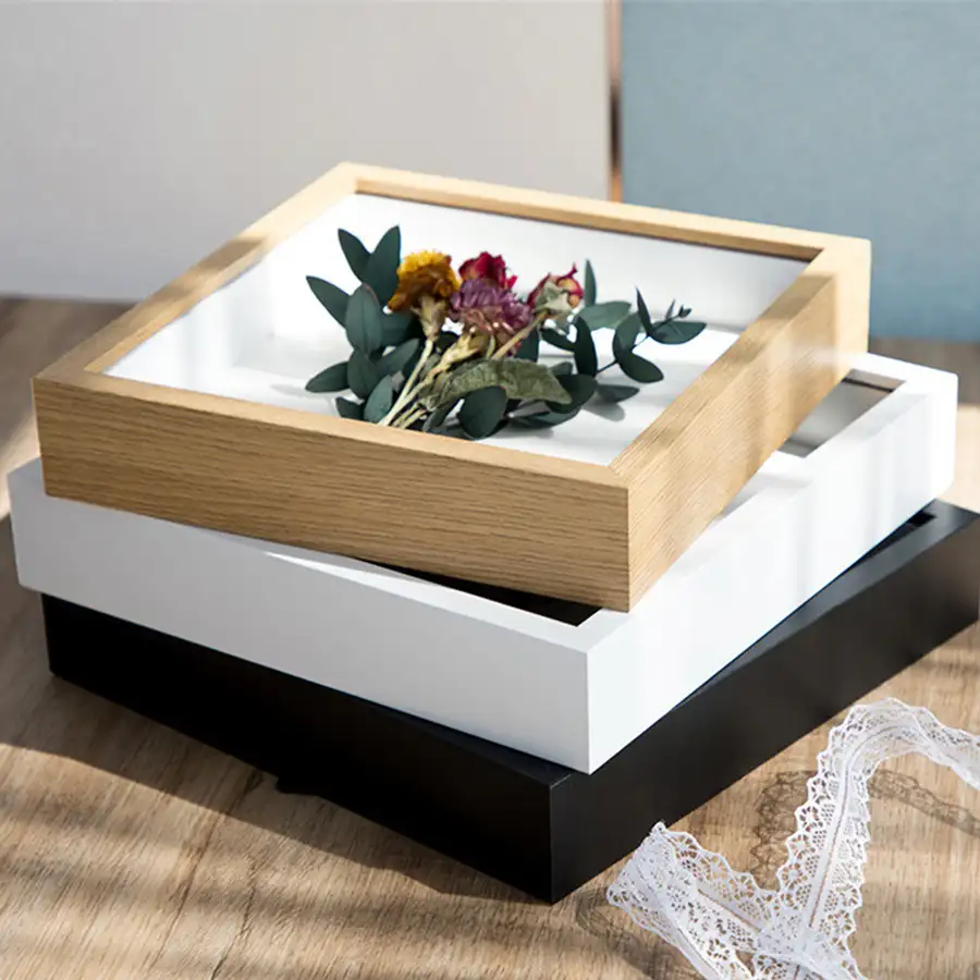 2022 Wholesale MDF craft picture box frame photo resin 3d shadow specimens shadow box frame