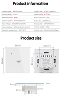 Interrupteur mural intelligent Wi-Fi en verre trempé tactile pour climatiseur, compatible UE et RU, 20A 240V, haute puissance, pour Smart Life
