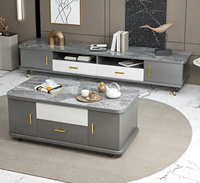 Table basse relevable en bois massif, réglable en hauteur, table à thé double usage pour salon