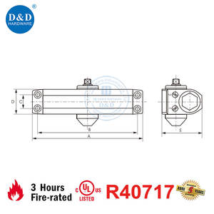 Ferme-portes automatiques hydrauliques homologués UL, 40-65 kg, avec vérification de rappel de position à <span class=keywords><strong>180</strong></span> degrés - Product Image 6