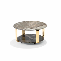 Table basse ronde de style américain personnalisée, de haute qualité, pour le salon, table basse moderne de luxe en marbre