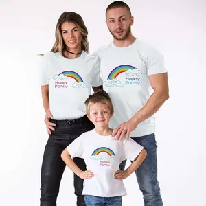 Leuke Zomer Familie T-shirt Kids Vrouwen Mannen Korte Mouw Casual Ouder-kind T-shirt Met Uw Eigen Ontwerp