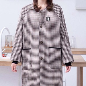 Abito <span class=keywords><strong>da</strong></span> grembiule in cotone a maniche lunghe per <span class=keywords><strong>cucina</strong></span> di casa, vestiti <span class=keywords><strong>da</strong></span> lavoro per adulti lavabili e riutilizzabili - Product Image 3