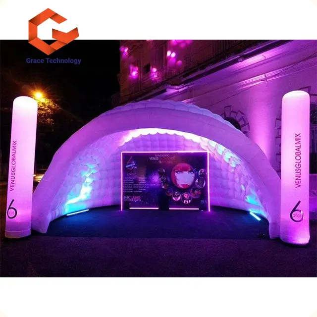 Tente gonflable de luxe avec éclairage LED, dôme, exposition pour événement, fête