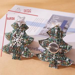 JINGYU إكسسوارات زينة شعر زجاجية معلقة بتصميم عيد الميلاد يمكنك صنعها بنفسك، قابلة للتخصيص بتصميم حروف كرتونية وندف الثلج، للتجارة العابرة للحدود - Product Image 3