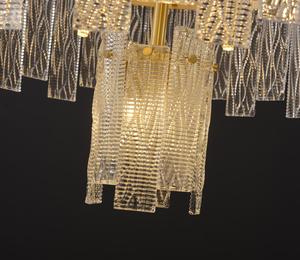 Lámpara Colgante LED de Vidrio con Diseño de Ondas de Agua en Cobre, Estilo Americano Moderno, de Lujo y Vintage, para Hotel, Restaurante, Oficina y Sala de Estar - Product Image 4