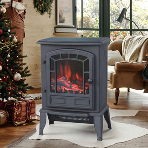 Cheminée électrique portable 2000W, effet de flamme réaliste, thermostat réglable, protection contre la surchauffe, pour la maison - Product Image 1