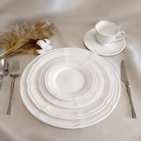 Assiettes en céramique, plat de service, vaisselle en porcelaine blanche plate bon marché en gros pour mariage, assiettes personnalisées