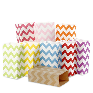Bolsas de Papel Biodegradables Multicolores Impresas Personalizadas para Dulces, Recuerdos Ecológicos para Fiestas, Bolsas de Papel Impresas con Diseño de Palomitas de Maíz SOS - Product Image 1