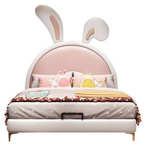 Set di Mobili per Camera da <span class=keywords><strong>Letto</strong></span> per Bambini dal Design Moderno e Semplice, <span class=keywords><strong>Letto</strong></span> Singolo e <span class=keywords><strong>Letto</strong></span> Principessa per Ragazze, <span class=keywords><strong>Letto</strong></span> in Legno <span class=keywords><strong>Imbottito</strong></span> Morbido con Design a Coniglio - Product Image 6
