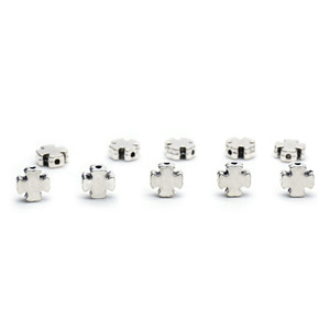 Cross Shaped Zinc Alloy Beads 6mm Straight Hole For <b>Bracelet</b> Making DIY Jewelry Accessories - Product Image 5