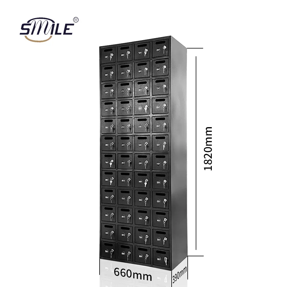 CHNSMILE OEM Waterproof Outdoor Large Wall Mount Mail 48 Doors Aluminum/Stainless Steel Mailboxes