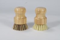 Umweltfreundliche Bambus-Geschirrbürste Natürliche Sisal-Borsten Palmblatt-Topfbürste Ergonomische Plastikfreie Küchen-Reinigungsbürste