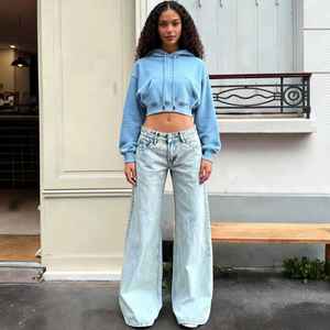 Sudadera con Capucha TKAN400D al por Mayor, Personalizada para Mujer, de Alta Calidad, 100% Algodón, Corta, Abrigada, Talla Grande, Informal, con Hombros Caídos y Bolsillos - Product Image 1