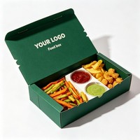 Caja Biodegradable para Pollo Frito y Hamburguesas, Caja para Papas Fritas de Grado Alimenticio, Cajas Desechables para Comida Rápida para Llevar, Caja para Hamburguesas