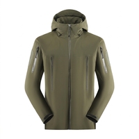 Veste Softshell imperméable kaki coupe-vent à fermeture éclair intégrale, vêtement tactique pour la randonnée en plein air