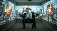 Jeu de projection murale interactif AR, système CAVE, simulateur de tir virtuel, solution de parc à thème VR AR pour aire de jeux