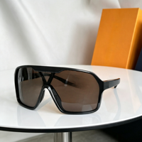Lunettes de soleil unisexes surdimensionnées vintage dorées carrées à monture intégrale avec verres PC et protection UV400 pour activités de plein air