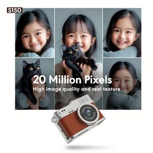 กล้องถ่ายรูปมินิ S150 Retro พร้อมหน้าจอ ใช้ได้ทั้งในและนอกอาคาร ความละเอียด 1080P HD กล้องพกพาขนาดเล็ก บันทึกวิดีโอ กล้องมินิพกพาสำหรับเด็ก - Product Image 4