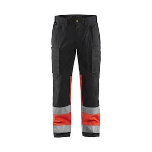 BLAKLADER - 155118119955C48 Hi-Vis <b>trousers</b> <b>stretch</b> <b>Black</b>/Red - EAN 7330509663219 HI-VIS WORKWEAR - Product Image 1