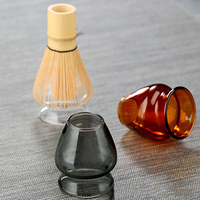 Support en verre coloré transparent pour fouet à matcha, support de séchage pour fouet en bambou, présentoir de comptoir pour bar à thé, vente en gros