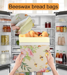 Bolsas Reutilizables de Lino Orgánico con Cera de Abeja para Pan, Ecológicas, para Almacenamiento de Pan Fresco, con Bloqueo de Humedad, Aptas para Congelador, con Interior Extraíble - Product Image 2