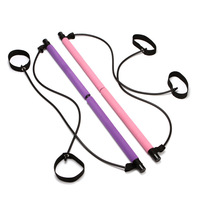 Kit de barre de yoga multifonction pour la musculation, les étirements et le Pilates avec bandes de résistance
