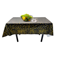 Nappe de table rectangulaire jetable en plastique turquoise et or à pois, décoration de table pour anniversaire et fête