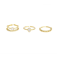 Vergulde Fijne Sieraden 925 Sterling Zilveren Set Ringen Vrouwen Verstelbare Ring