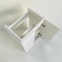 Meuble-lavabo de salle de bain PTB moderne, à poser au sol, blanc brillant, deux portes