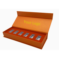 Boîte cadeau magnétique rigide personnalisée texturée haute densité avec insert en mousse découpée pour huiles essentielles