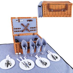 Artigianato di Raffreddamento Campeggio All'aperto Picnic Cesto di Vimini Per 4 - Product Image 1
