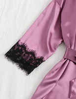 Robes de luxe pour dames Lingerie 2025 vente en gros à manches longues 4 pièces vêtements de nuit en Satin ensembles de pyjamas Robe Femme Sexy Robe pour femmes