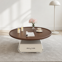 Table basse moderne en bois massif écologique, petite et ronde, pour appartement, hôtel, salon, meubles de maison