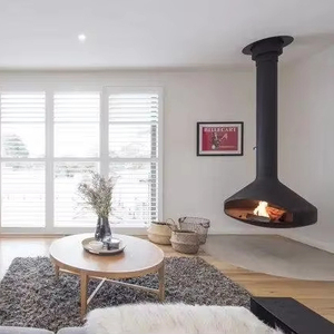 Poêle à <span class=keywords><strong>bois</strong></span> de Style européen Offre Spéciale cheminée suspendue autoportante décoration intérieure véritables chauffe-feux cheminée suspendue - Product Image 4