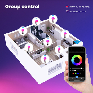 Ampoule intelligente E27 RGB Matter Wifi Tuya <span class=keywords><strong>Alexa</strong></span> Google Home, commande vocale, gradation, changement de couleur pour la maison, la fête, la chambre à coucher, interrupteur - Product Image 5