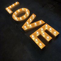Lettres lumineuses LED pour décoration de magasin en gros, petites lettres lumineuses LED, lettres lumineuses LED, enseigne lumineuse rustique