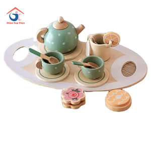 Educación de la primera infancia, cocina de madera, juguetes de comida, 4-6 años, postre, pastel, mezclador de café, juego de té, juego familiar para - Product Image 1