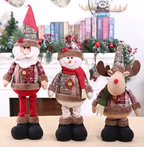 Christmas Decorations Long Leg Standing Santa Clause Snowman Reindeer Doll Christmas Ornaments Dolls for Christmas Decorations