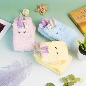 KTS646 Pantofole Invernali Spesse con Logo Personalizzato, Creative 3D a Forma di Unicorno in Pile Corallo, Calzini Pelosi da <span class=keywords><strong>Donna</strong></span> a Metà Polpaccio - Product Image 2